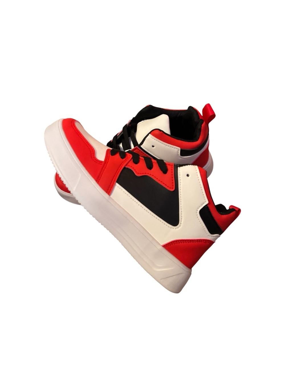 Men’s Size 6.5 High-Top Sneakers - Red White Black